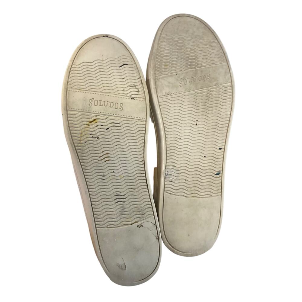 Soludos x Lockhart Embroidery Good Vibes White Leather Rainbow Hippie Shoes Sz 8 - Picture 5 of 16